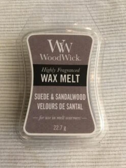 WoodWick Mini Wax Melt Suede & Sandalwood 2 Stuks