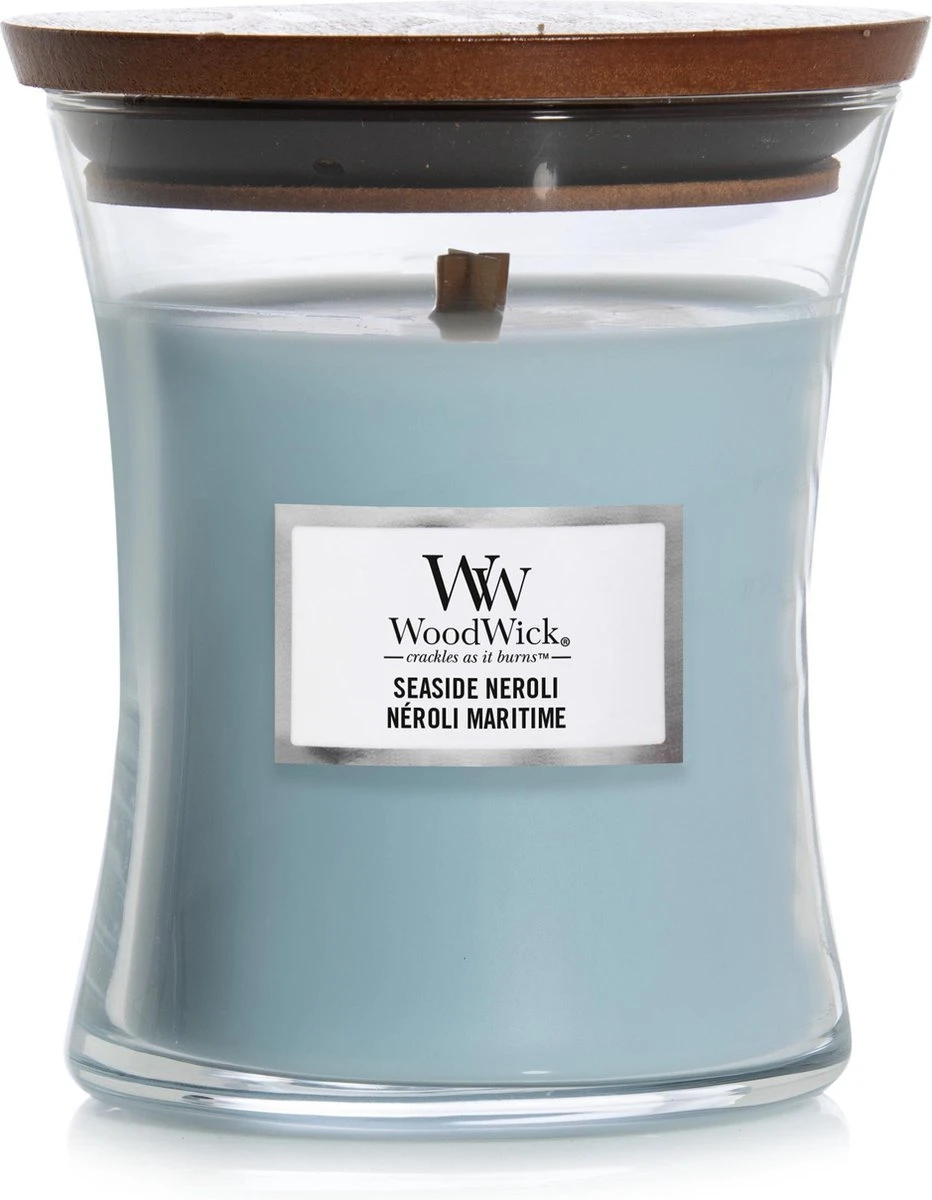 WoodWick Hourglass Medium Geurkaars - Seaside Neroli 3 WoodWick Hourglass Medium Geurkaars - Seaside Neroli