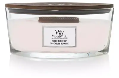 WoodWick Ellipse Candle Sheer Tuberose 2 WoodWick Ellipse Candle Sheer Tuberose