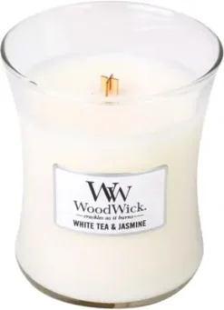 WoodWick Medium Candle White Tea & Jasmine