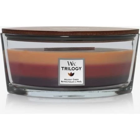 WoodWick Trilogy Holiday Cheer Ellipse Candle 3 WoodWick Trilogy Holiday Cheer Ellipse Candle