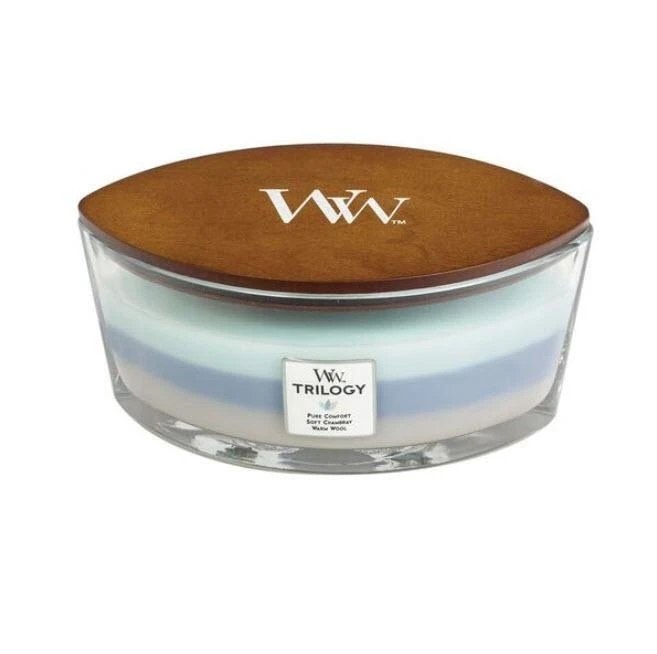 WoodWick Trilogy Woven Comforts Ellipse Candle 3 WoodWick Trilogy Woven Comforts Ellipse Candle