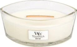 WoodWick White Teak Ellipse Candle