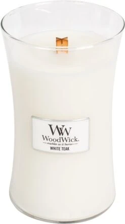WoodWick White Teak Large Candle