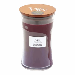 Woodwick Black Plum Cognac Large Candle - Geurkaars