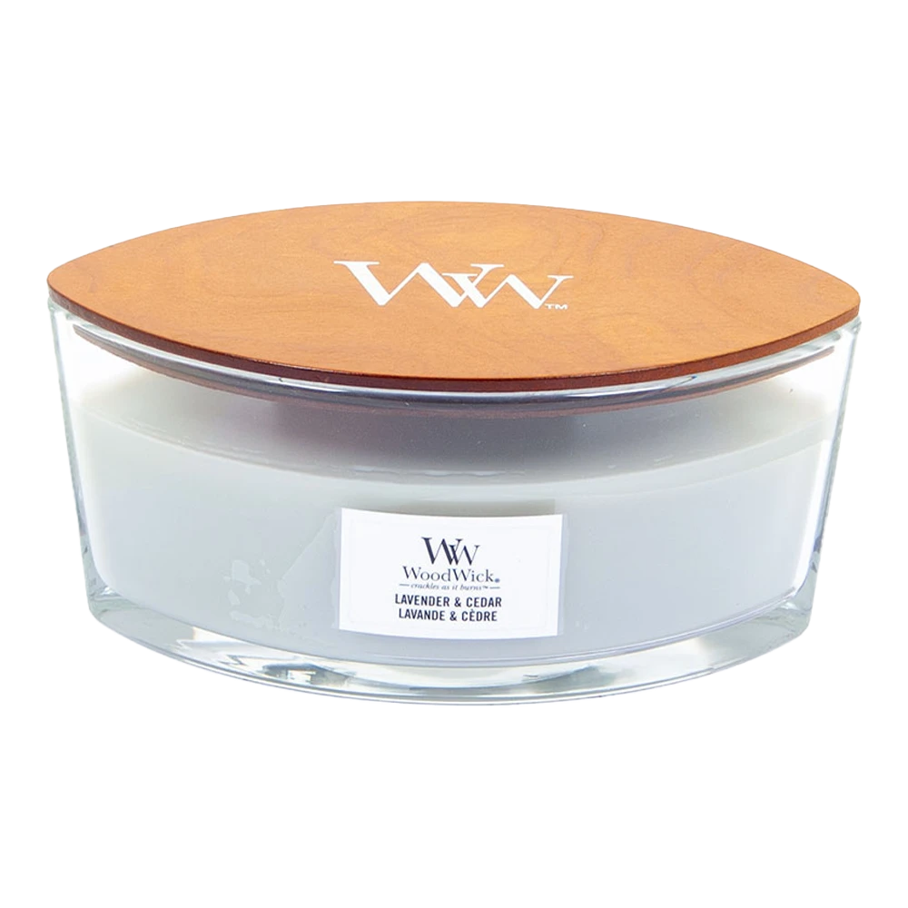 Woodwick Lavender & Cedar Ellipse Candle - Geurkaars 3 Woodwick Lavender & Cedar Ellipse Candle - Geurkaars