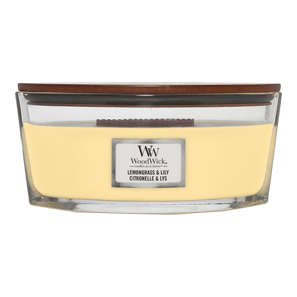 Woodwick Lemongrass & Lily Ellipse Candle - Geurkaars 3 Woodwick Lemongrass & Lily Ellipse Candle - Geurkaars