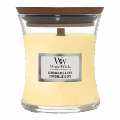 Woodwick Lemongrass & Lily Medium Candle - Geurkaars