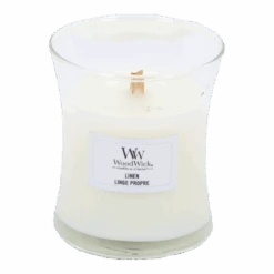 Woodwick Linen Medium Candle - Geurkaars -WoodWick woodwick linen medium candle geurskaars 2 3