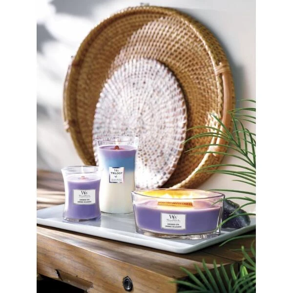 Woodwick Medium Candle - Lavender Spa 4 Woodwick Medium Candle - Lavender Spa - Afbeelding 2