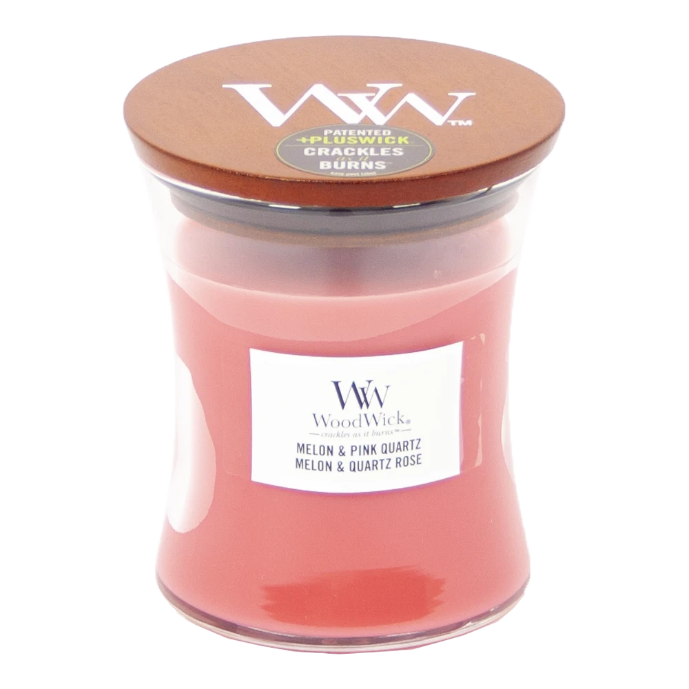Woodwick Melon & Pink Quartz Mini Candle - Geurkaars 3 Woodwick Melon & Pink Quartz Mini Candle - Geurkaars