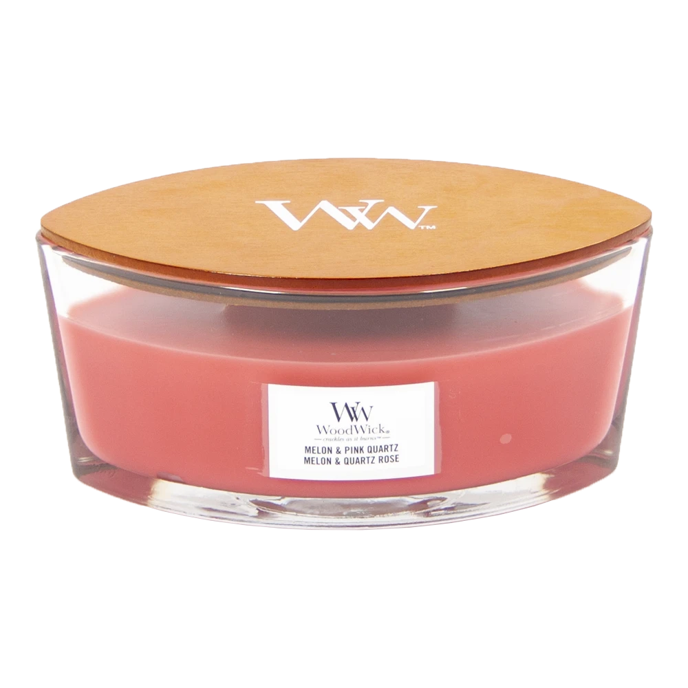 Woodwick Melon & Pink Quartz Ellipse Candle - Geurkaars 3 Woodwick Melon & Pink Quartz Ellipse Candle - Geurkaars