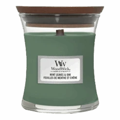 Woodwick Mint Leaves & Oak Mini Candle - Geurkaars