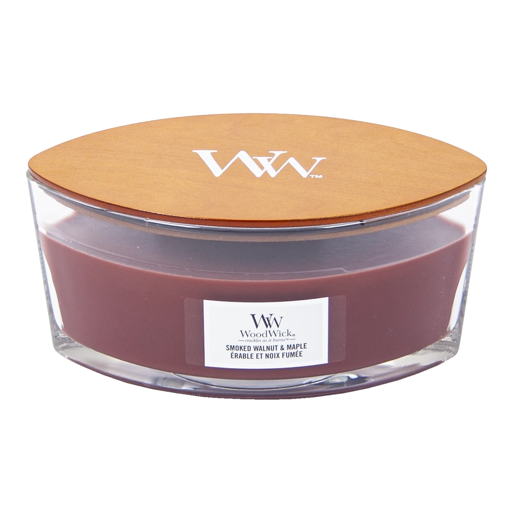 Woodwick Smoked Walnut & Maple Ellipse Candle - Geurkaars 3 Woodwick Smoked Walnut & Maple Ellipse Candle - Geurkaars