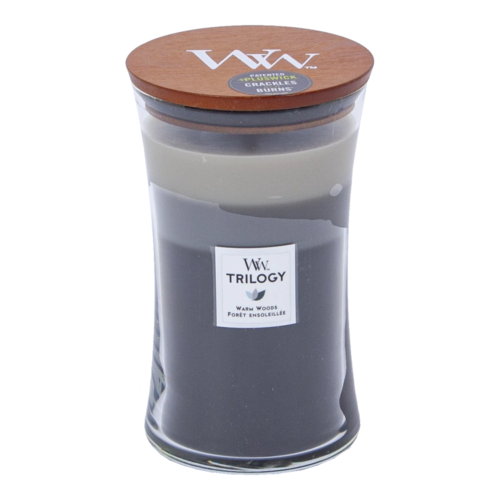 Woodwick Trilogy Warm Woods Large Candle - Geurkaars 3 Woodwick Trilogy Warm Woods Large Candle - Geurkaars
