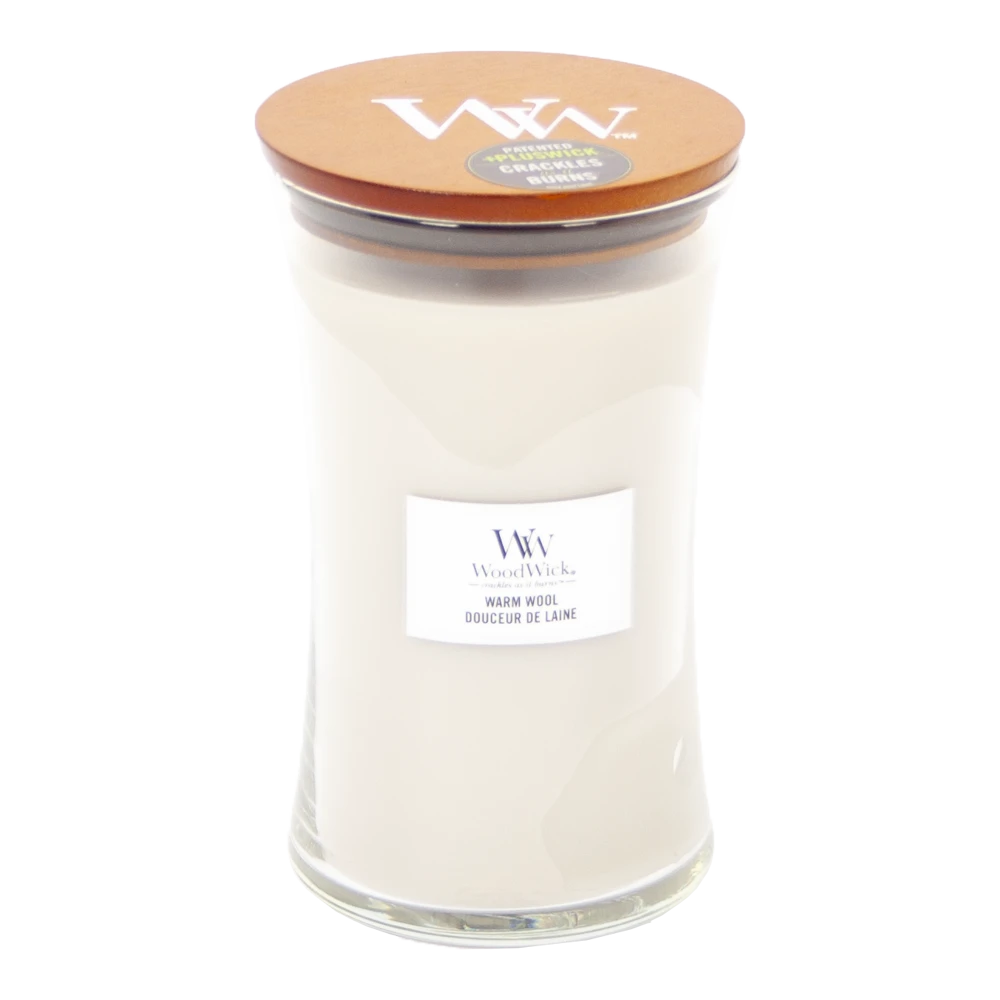 Woodwick Warm Wool Large Candle - Geurkaars 3 Woodwick Warm Wool Large Candle - Geurkaars